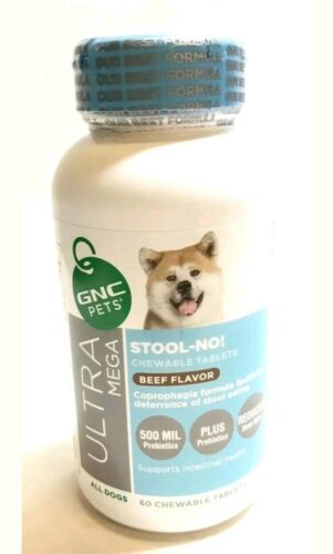 GNC PETS STOOL-NO Beef Flavor 60 CHEWABLES TABLETS ALL DOGS