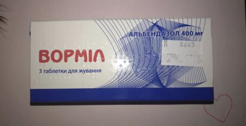 Vormil 400mg x 3TAB Human Anti Worms Dewormer for People Albendazole 400 mg