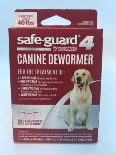 Safe-Guard 4 Canine Dewormer 3 Day Treatment Free Ship Exp 04/2020 New I
