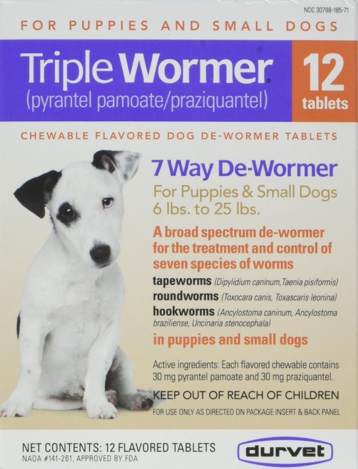 Durvet Triple Wormer for small dogs 12 tablets