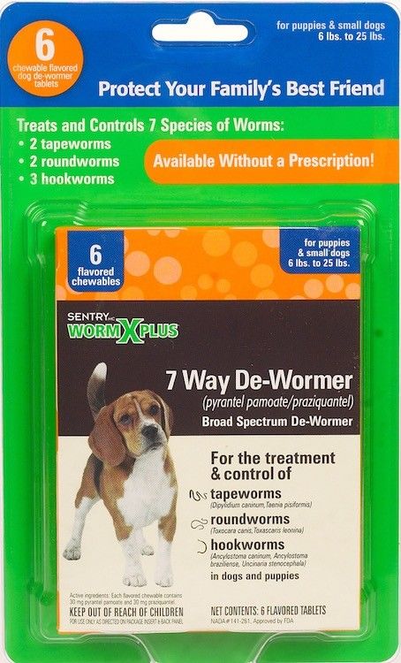 Sentry HC WormX Plus 7-Way De-Wormer for Puppies and Small Dogs - 6 tabs