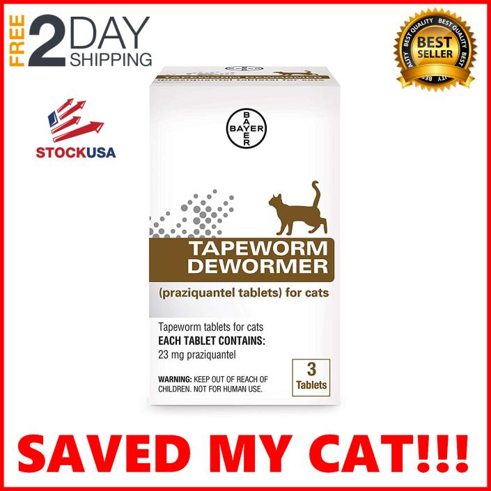 Easy And Fast Bayer Dewormer Remove Common Tapeworms For Cats 6 weeks and older