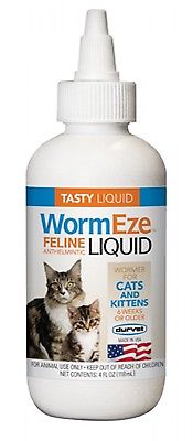 Cat Kitten 6 Weeks & Older  Feline WormEze Tasty Liquid Wormer Dewormer 4 oz