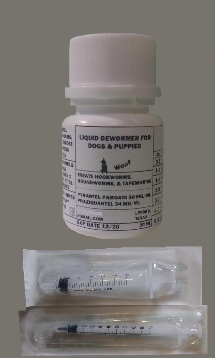 Liquid wormer For Dogs & Puppies ~Broad Spectrum Dewormer 20ml