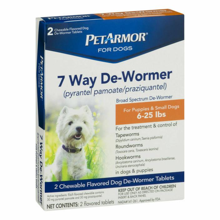 PetArmor Dog Wormer, 6-25+ lbs  Exp. 11/2020