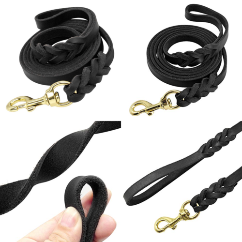 Braided Leather 6Ft Dog Leash 3/4