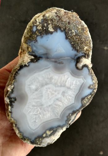 Spectacular ° Twinned Mexican Coconut Agate Half W/face polished - 26.2 oz. 1632