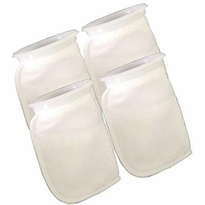 AquaticHI 4 Pack Felt Filter Socks, 200 Micron, Inch Ring By 8 Long, For Ponds,