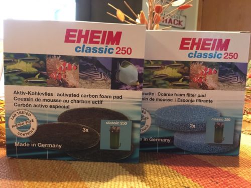 New*Set/Lot of Replacment EHEIM Classic 250 Carbon/Course Filter Pads*2213