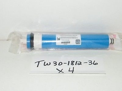 4 Dow Filmtec RO Membranes TW30-1812-36 36 GPD Gallons Per Day Reverse Osmosis