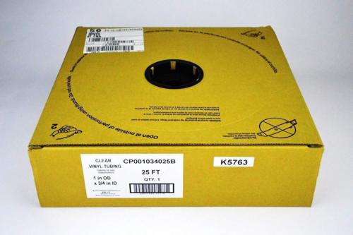 Clear-Vinyl-Tubing-3-4-034-ID-X-1-034-in-OD-PN-CP001034025B-25ft-Roll-in-Box-New