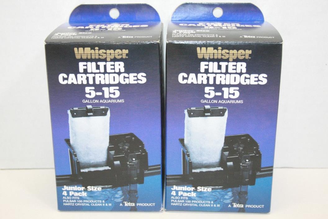 Genuine Tetra Whisper 8 Filter Cartridges 5-15 Gallon Aquariums Junior w/ Frame