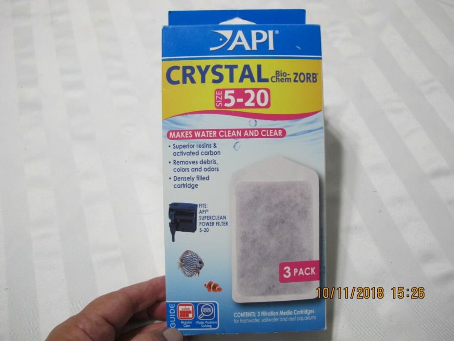 Crystal Bio Chem Zorb Filter Sz 5-20 Gallon 3Pack Clear/Clean Aquarium Water API