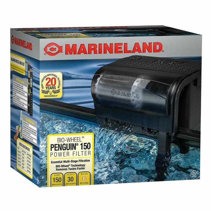 Marineland Penguin Power Aquarium Filter 20 to 30-Gallon, 150 GPH Fish Tank