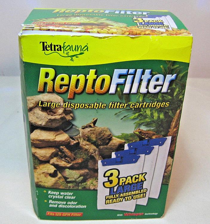 TETRA FAUNA REPTO FILTER-LARGE 3 PACK-125 GPH FILTER-WHISPER TECHNOLOGY