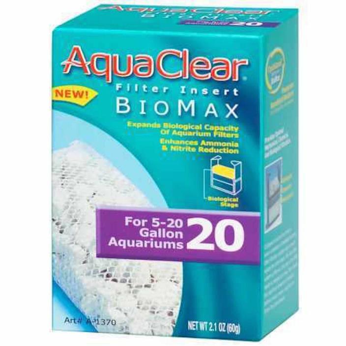 Aquaclear Filter Insert 20-Gallon Biomax Enhances Ammonia & Nitrate Reduction