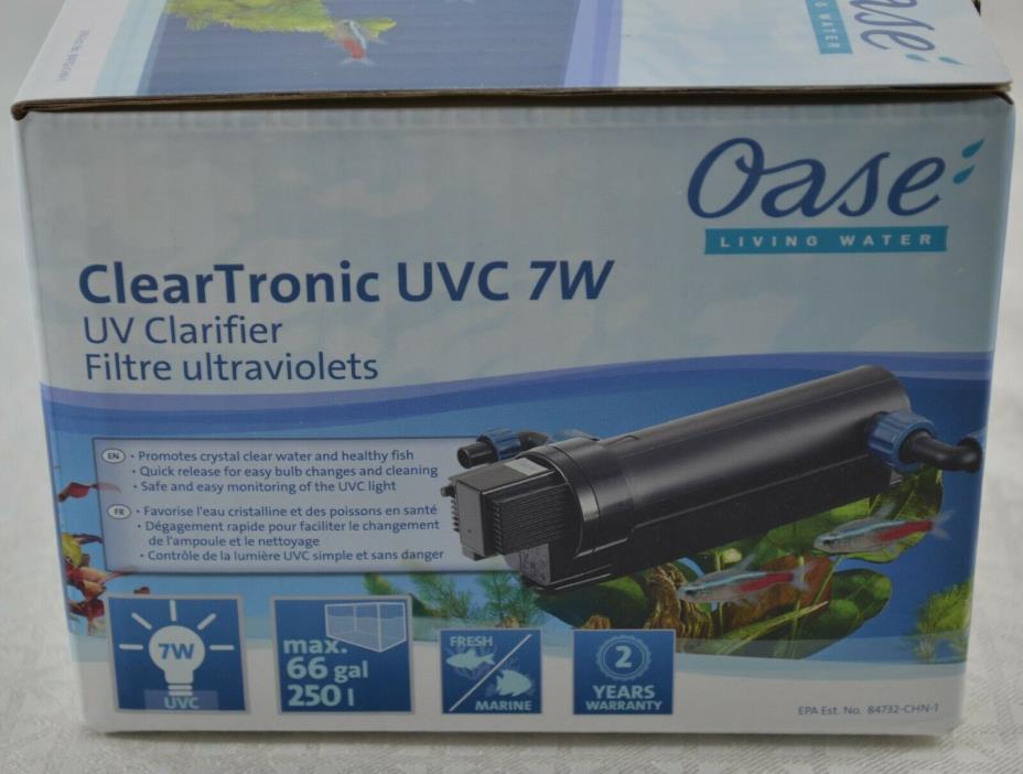 Oase ClearTronic 7W Aquarium UV Clarifier Unused, Box Opened For Photos Only