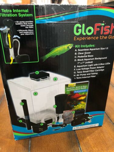 GloFish Aquarium Kit w/Hood, LED Lights and Whisper Filter 1.5-Gallon.