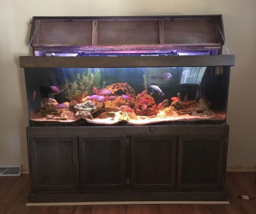 Acrylic Fish Tank Aquarium  with Stand Storage Cabinet 180 Gallon