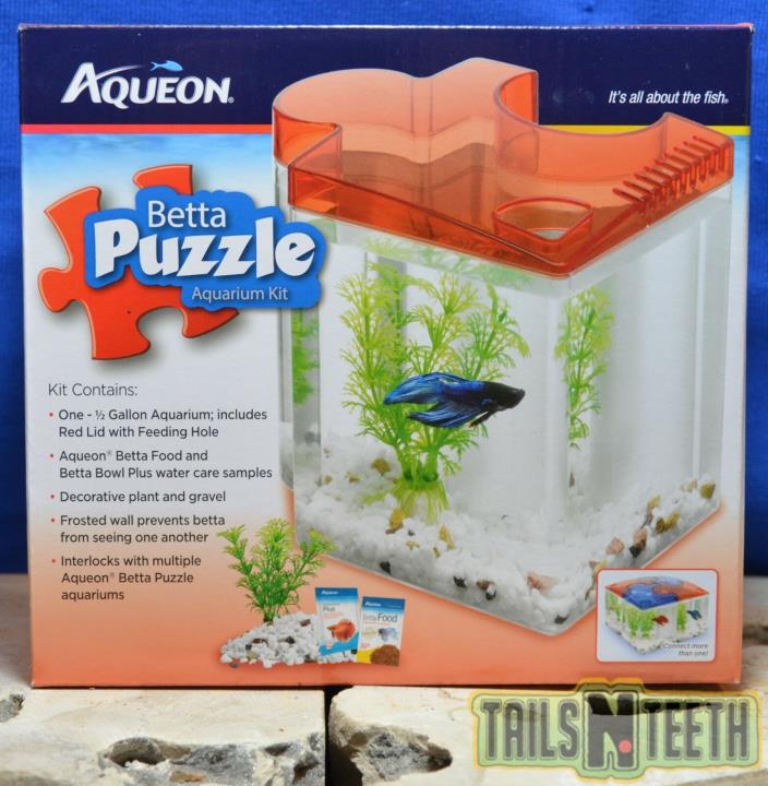 Aqueon Betta Puzzle Aquarium Kit - Interlocking Betta Aquarium - RED