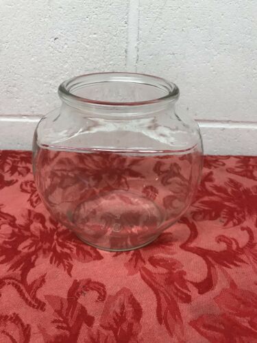 Small Fish Bowl Glass Size: 3 C. Drum,Round  est.  size 5. L x 3. W x 5. H