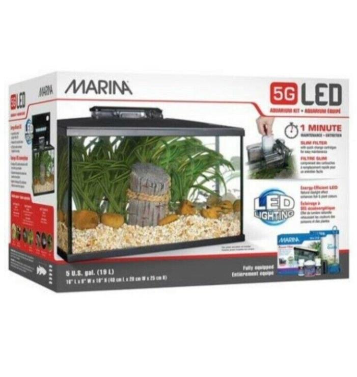 Marina LED Glass Aquarium Kit 5 Gallon