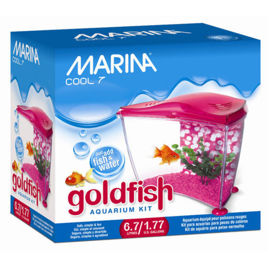 Cool Goldfish Kit Pink 1.77 Gallons Pet Bedroom Office Kids Room Aquarium New