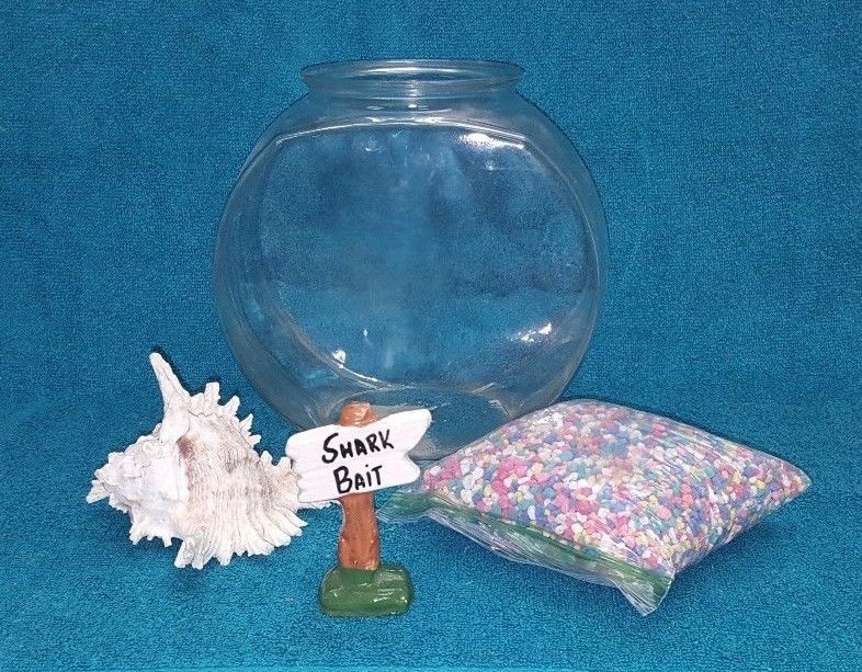 Bundle~ VTG Anchor Hocking Fish Bowl~Gravel~Seashell~