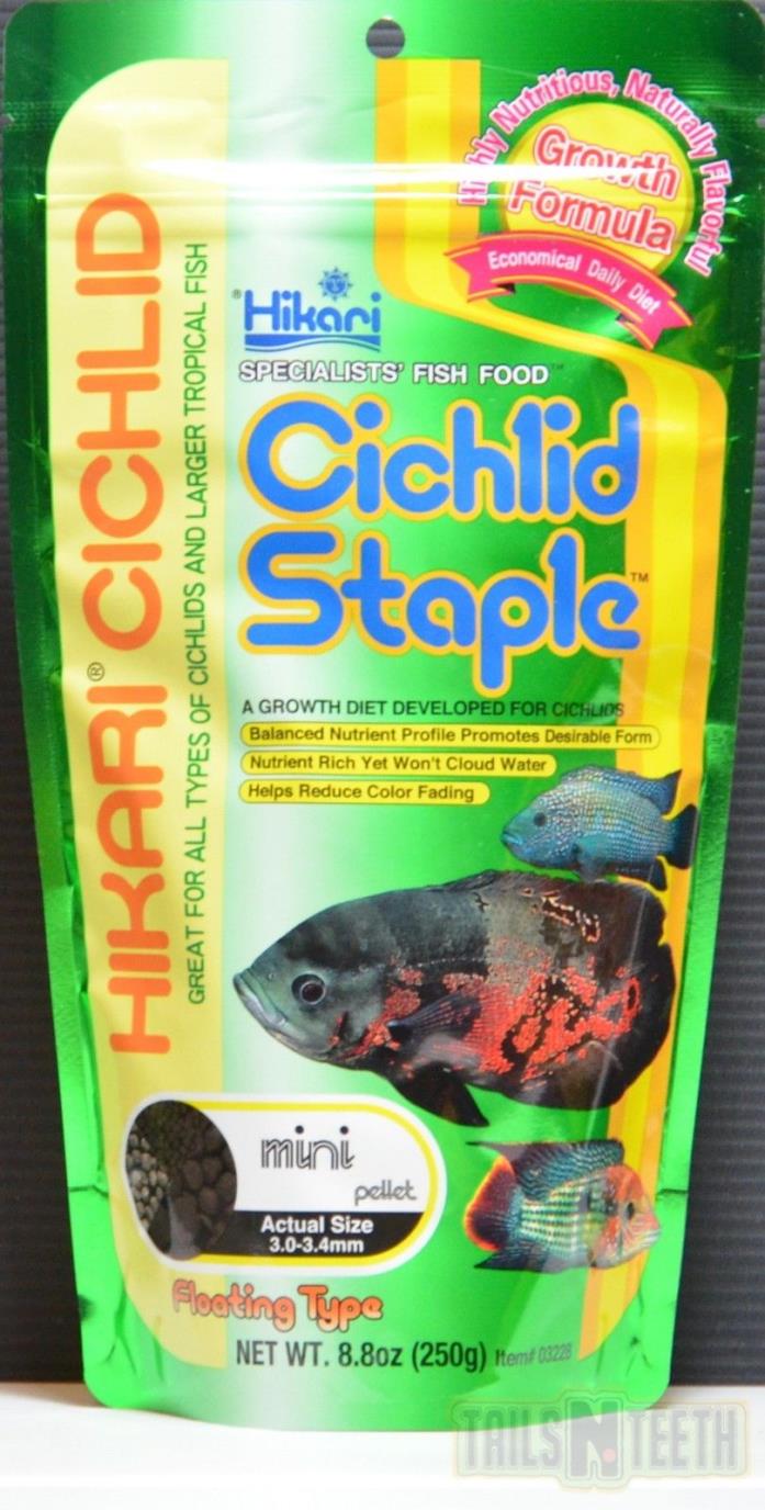 Hikari Cichlid Staple Mini Floating Pellet 250g - Growth Diet for Cichlids