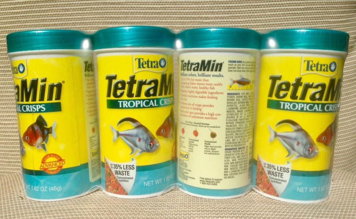 TetraMin Tropical Crisps Clear Waters up to 35% LESS WASTE 4-PK 6.48oz EXP 01/19