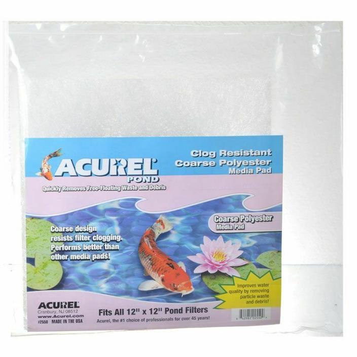 Acurel Loving Pets Pond Media Filter Pad Polyester 12 X 12 Clog Resistant Coarse