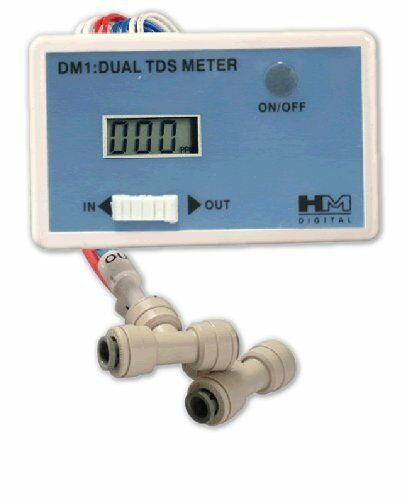 DM-1 Inline Dual TDS Monitor Online RO DI Water Filter ppm Meter 1/4