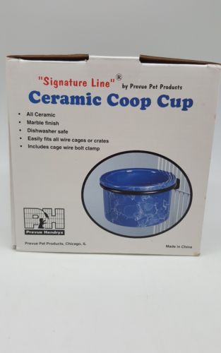 Signature Line Prevue Chicken Bird Ceramic Coop Cup Marble Finish White Marble