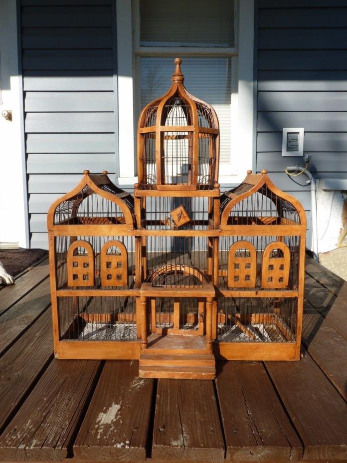 Antique VICTORIAN Style CATHEDRAL HUGE ORNATE BIRD CAGE   Safe For Birds / DECOR