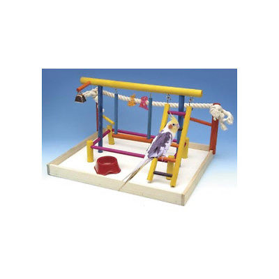 Penn Plax Extra Large Wooden Playground Bird Activity Center