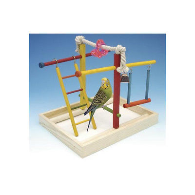 Penn Plax Medium Wooden Playground Bird Activity Center