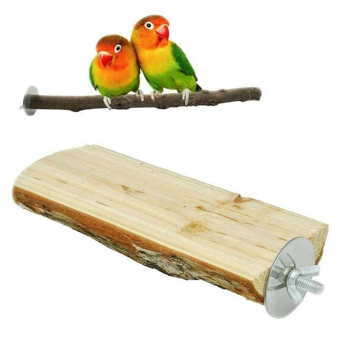 Wooden Perch Parrot Cages Accessories Natural Hardwood Branches Stand Platform