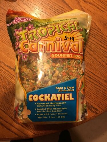 Tropical Carnival F.M. Brown's Bird Food for Cockatiels 3lb Bag W/zoo Biscuit