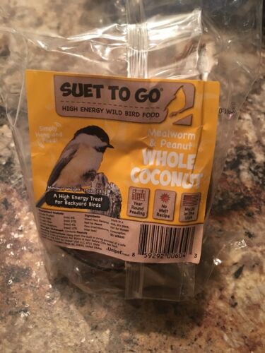 Unipet Suet To Go Whole Coconut With Mealworm & Peanuts