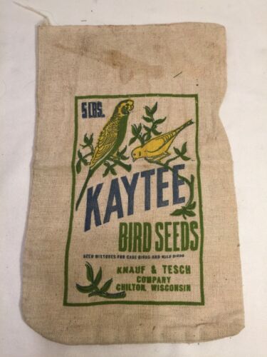 Bird Food Kaytee Bird Seeds Canvas Feed Sack 5-Pound Bag  Neat Seed Sac
