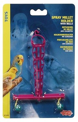 Hagen Living World  Bird Cage SPRAY MILLET HOLDER w/ BELLS