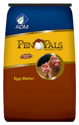 ADM ANIMAL NUTRITION Pen Pals Chicken Feed, Egg Maker, Non-Medicated, Pellet, 50