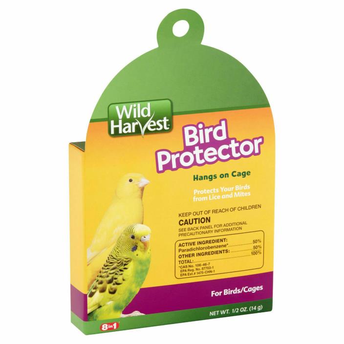Wild Harvest 8-in-1 BIRD PROTECTOR PROTECT YOUR BIRDS / CAGES from LICE & MITES