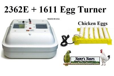 New GQF 2370 Egg Incubator with 1611 Chicken-Duck Turner (formerly 2362N)