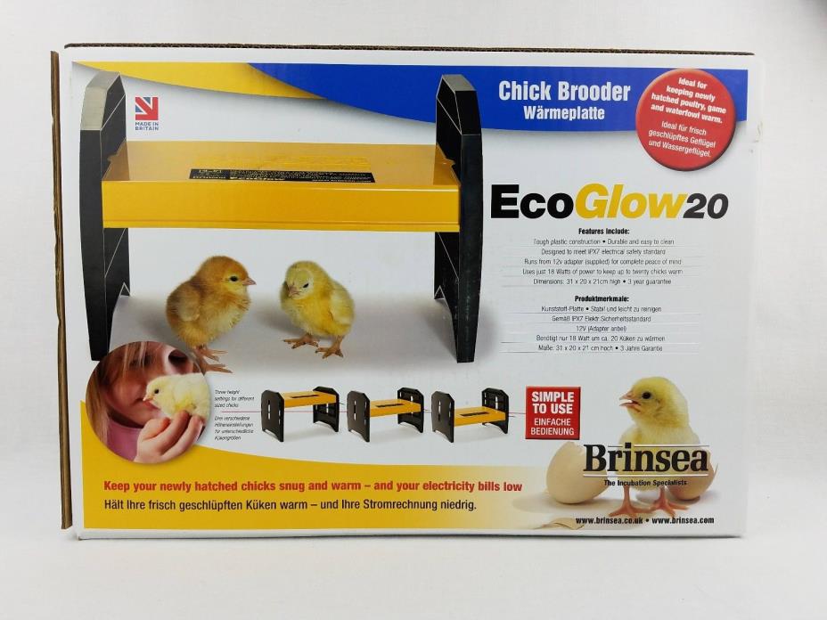 Brinsea EcoGlow 20 Chick Brooder Incubator New In Box