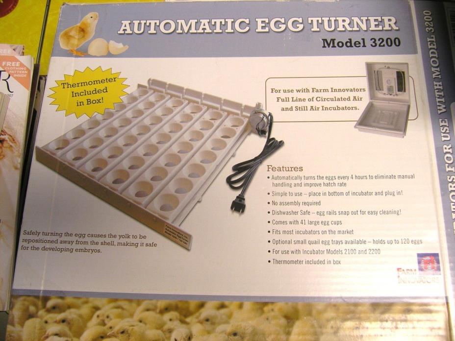 FARM INNOVATORS 3200 CHICKEN POULTRY 42 LARGE EGG INCUBATOR AUTOMATIC TURNER