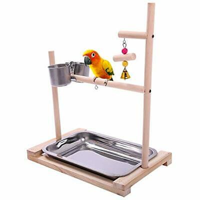 QBLEEV Bird Stand Parrot Perch Wooden Birds Play Table Top Playstands Playground