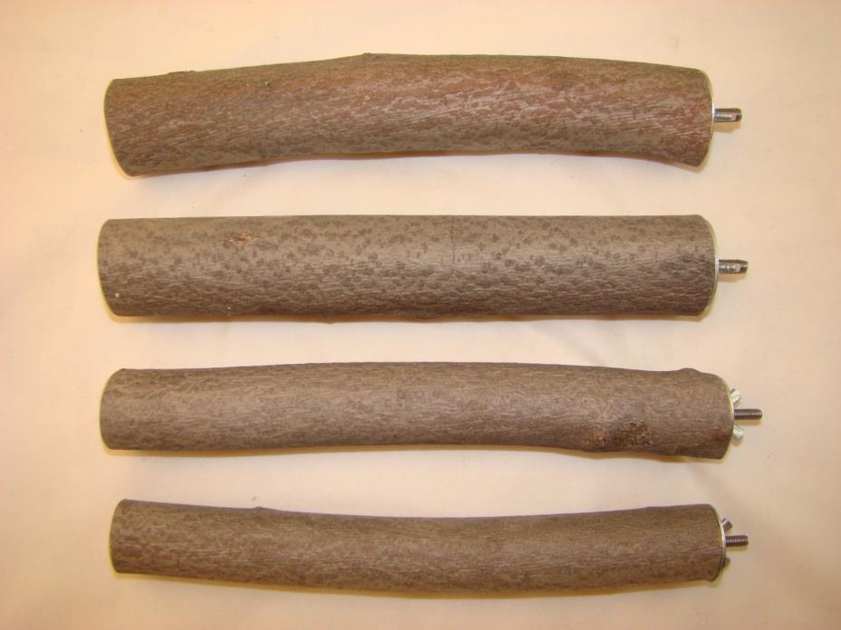 Wood Bird Perches Set of FOUR Single Branch  with Hardware Wild Lilac Hard Wood