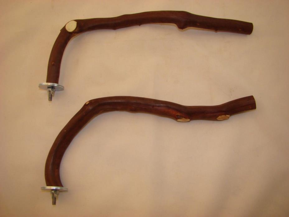 Manzanita Bird Perches Set of 2 Cage Top Single Branch  with Hardware  Fine
