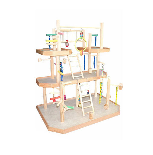Wood Tabletop Playstation for Green Cheeks Conures 4 levels Overall Height: 36
